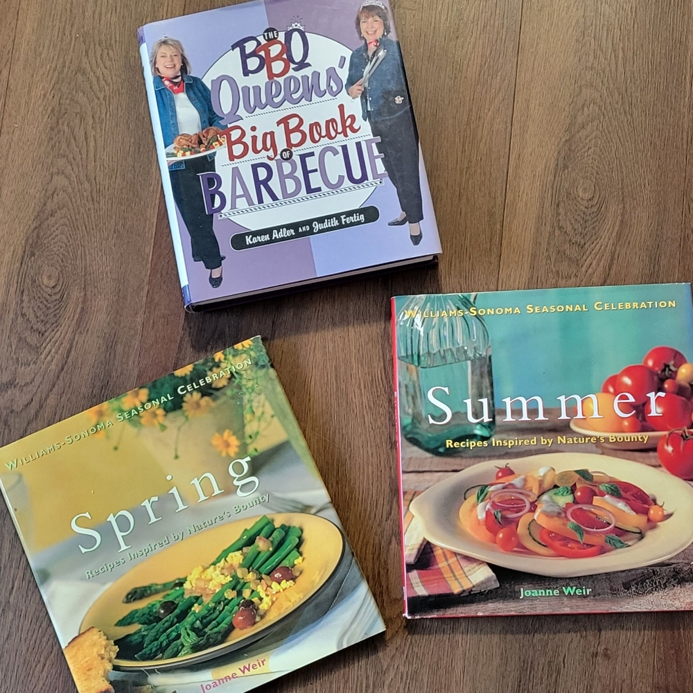 Cookbook Set of 3: 1 Bbq + 2 Williams Sonoma Seasonal (Spring, Summer)
